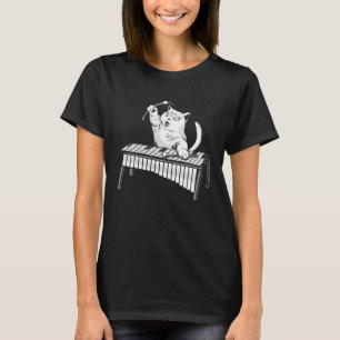 T-shirt Chat Jouant du Xylophone Instrument de Musique à P
