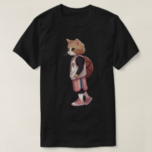 T-shirt chat jouer au basket-ball