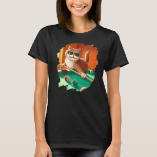 T-shirt Chat Jouer billard de piscine dans le salon Chats