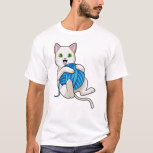 T-shirt Chat Jouer de la laine