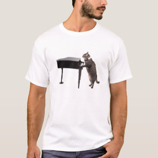 T-shirt Chat Jouer Piano
