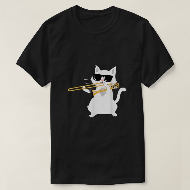 T-shirt Chat Jouer Trombone Classic (Design devant)