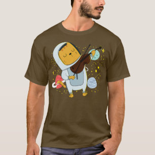 T-shirt Chat Jouer Violon Dans L'Espace Chats Dans L'Espac
