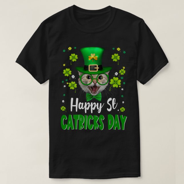 T-shirt Chat Jour de la Saint Patrick St Catricks Jour Cha (Design devant)