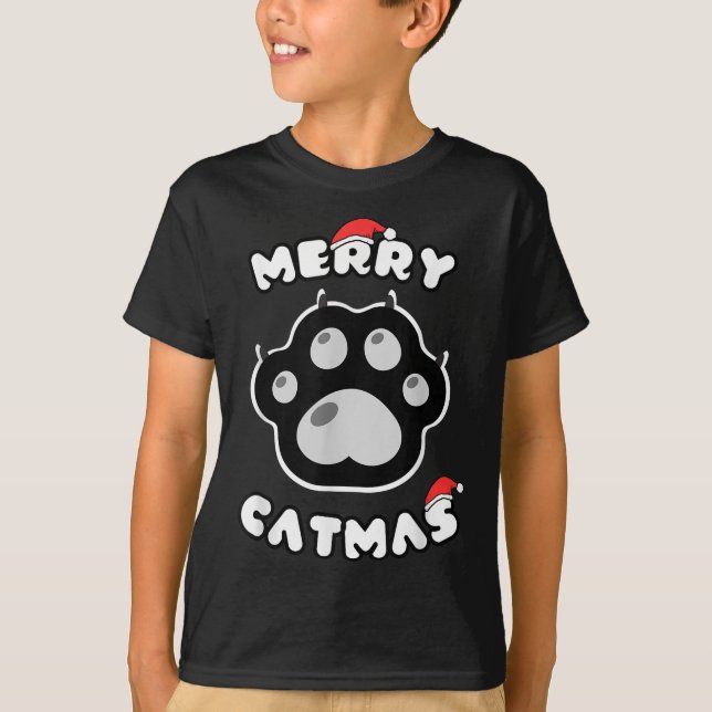T-shirt Chat Joyeux Noël Joyeux pyjama de Noël pour Chat L (Devant)