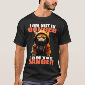 T-shirt Chat Karaté Je ne suis pas en danger Je suis le ch