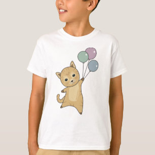 T-shirt Chat Kitten Ballons mignons Animaux Enfants