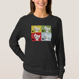 T-shirt Chat Kitten Fumer Tuyau Retro Art Vintage