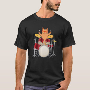 T-shirt Chat Kitty Hippy Groovy Cool Jouant de Son Batteri