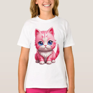 T-shirt Chat Kitty Rose Cute