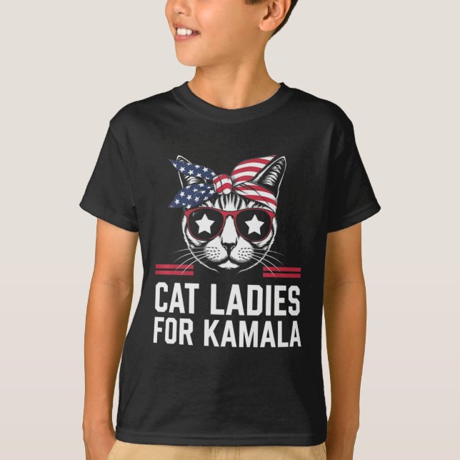T-shirt Chat Ladies For Kamala Funny Cat 2024. Kamala Harr (Devant)