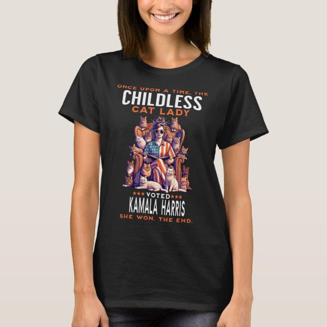 T-shirt Chat Lady Funny Kamala Harris 2024 Chat Propriétai (Devant)