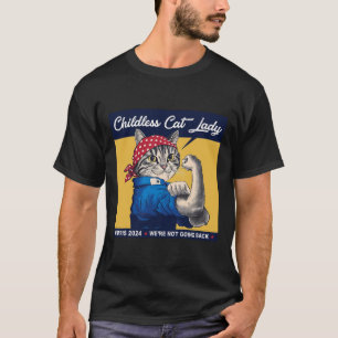 T-shirt Chat Lady Nous ne rentrons pas Kamala Harris 2024