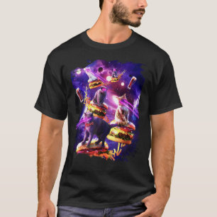 T-shirt Chat Laser Galaxy Sur Burger - Space Cheeseburger