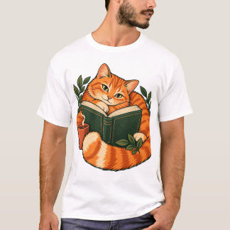 T-shirt Chat Lecteur Confortable Amateur de Livres