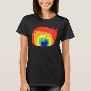 T-shirt Chat LGBT coloré Drapeau arc-en-ciel de la fierté