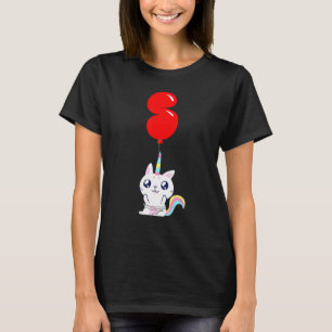 T-shirt Chat Licorne Mignon  5ème Anniversaire  Ballon Par
