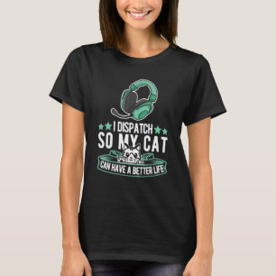T-shirt Chat ligne dorée fine - Police Dispatch d'urgence 