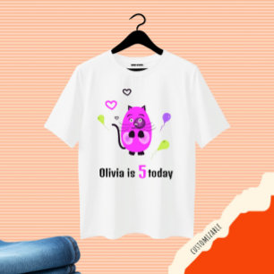 T-shirt Chat lilas mou