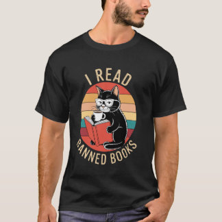 T-shirt Chat lit des livres interdits