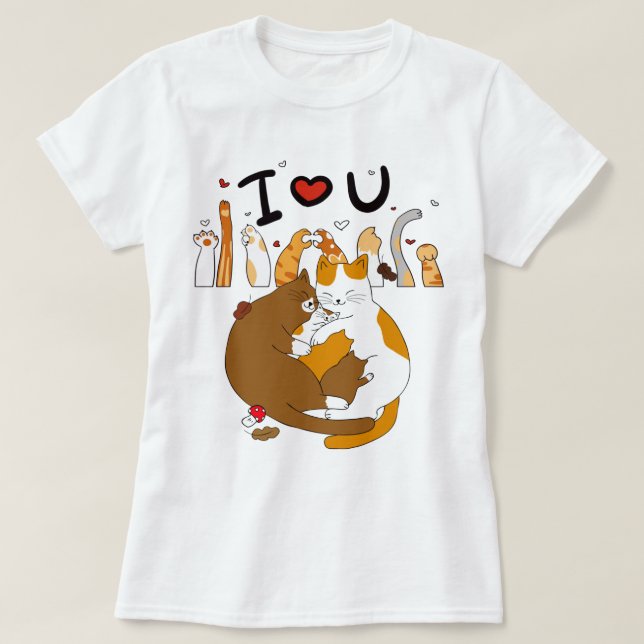 T-shirt Chat Love (Design devant)