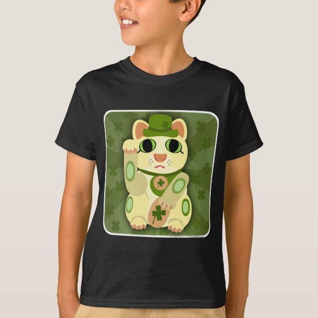 T-shirt Chat Lucky Saint Patrick's Day (Devant)