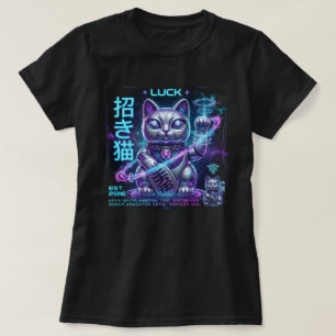 T-shirt Chat Lucky Sci-Fi Maneki Neko Charme Cosmique Grap