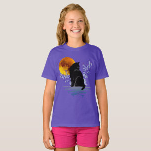 T-Shirt Chat Lune Fleur En Fleur Amant Des Chats N