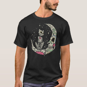 T-shirt Chat & Lune Sugar Skull Dia de Los Muertos Jour de