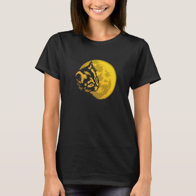 T-shirt Chat Lune Tabby Chat (Devant)