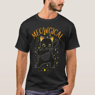 T-shirt Chat magique qui fait Dab Halloween Sorcellerie C