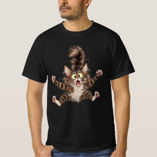 T-shirt Chat Maine Coon surpris