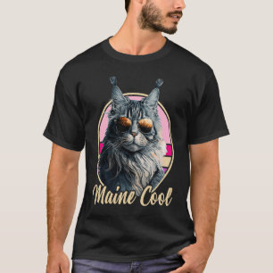 T-shirt Chat Maine Coon tenue rétro Maine animal cool Kitt