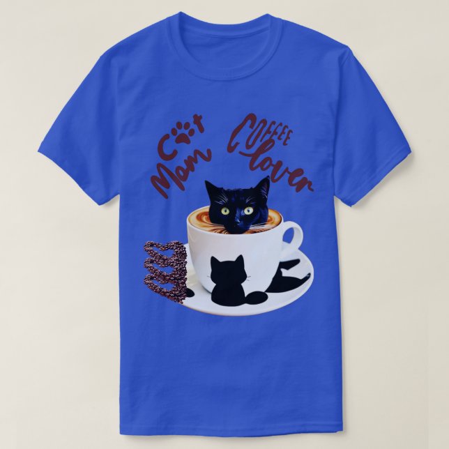 T-shirt Chat maman amateur de café Cat Design 1 (Design devant)