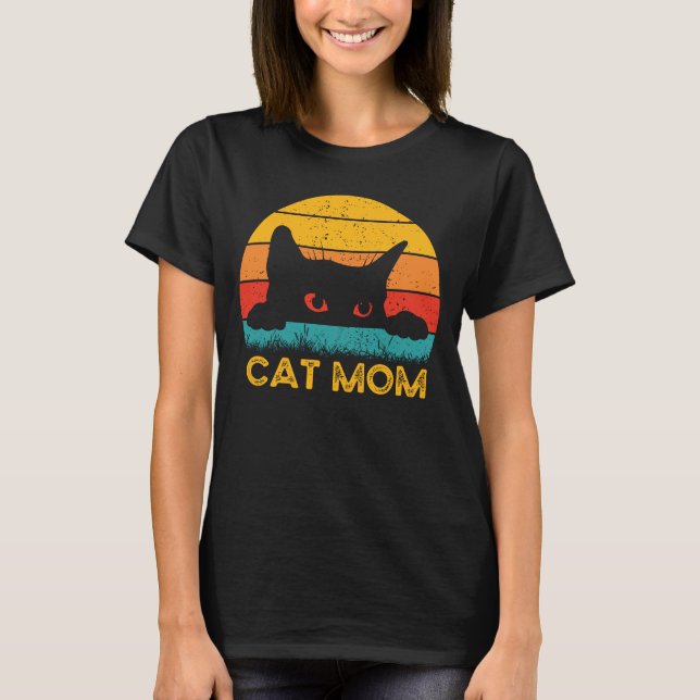 T-shirt Chat Maman - Chat Vintage Retro (Devant)