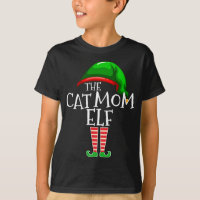 Chat Maman Elf Matching Famille Cadeau de Noël Mam