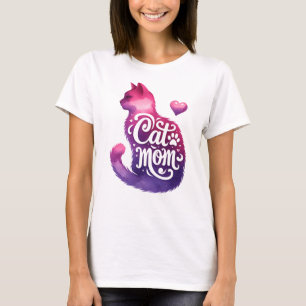 T-shirt Chat Maman Pink Kitten Amoureux des chats Maman