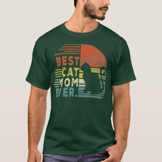 T-shirt Chat Maman Retro Meilleur Chat Maman Jamais Drôle 