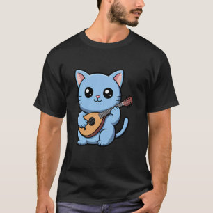 T-shirt Chat Mandoliniste Jouant de la Mandoline Chat Musi