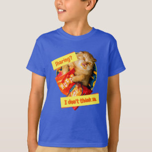 T-shirt Chat mangeant des boulettes de fromage