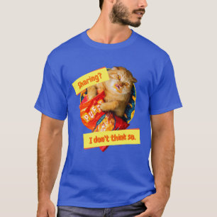 T-shirt Chat mangeant des boulettes de fromage