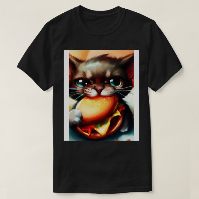 T-shirt Chat manger Burger (Design devant)