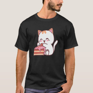 T-shirt Chat Manger délicieux gâteau Bonbons Backing