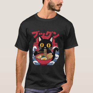 T-shirt Chat Manger Ramen Japonais Nouilles Ramen Chat Cha