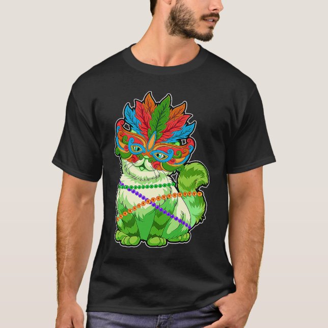 T-shirt chat mardi gras Festival Face Mask 2021 I Love Mar (Devant)