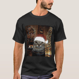 T-shirt Chat Mème Drôle Prenant Un Égoïst Noël Lumières De