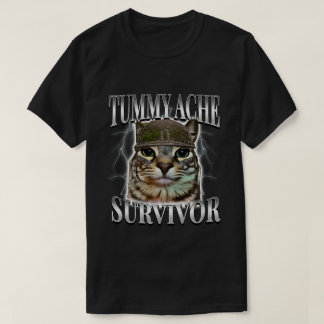 T-shirt Chat Mème Survivant Mal Au Ventre
