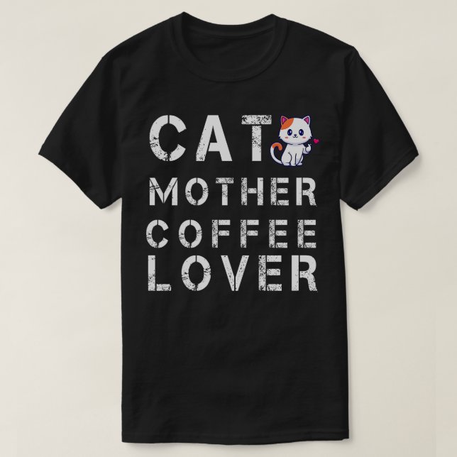 T-shirt chat mère amant du café 119 (Design devant)