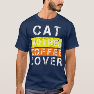 T-shirt chat mère amateur de café 105