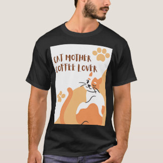 T-shirt chat mère amateur de café 86